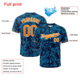 Custom Full Print Design Authentic Baseball Jersey blue camouflage