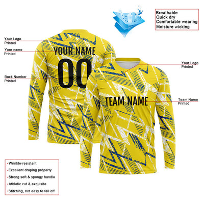 Custom Basketball Soccer Football Shooting Long T-Shirt for Adults and Kids Yellow enthsush