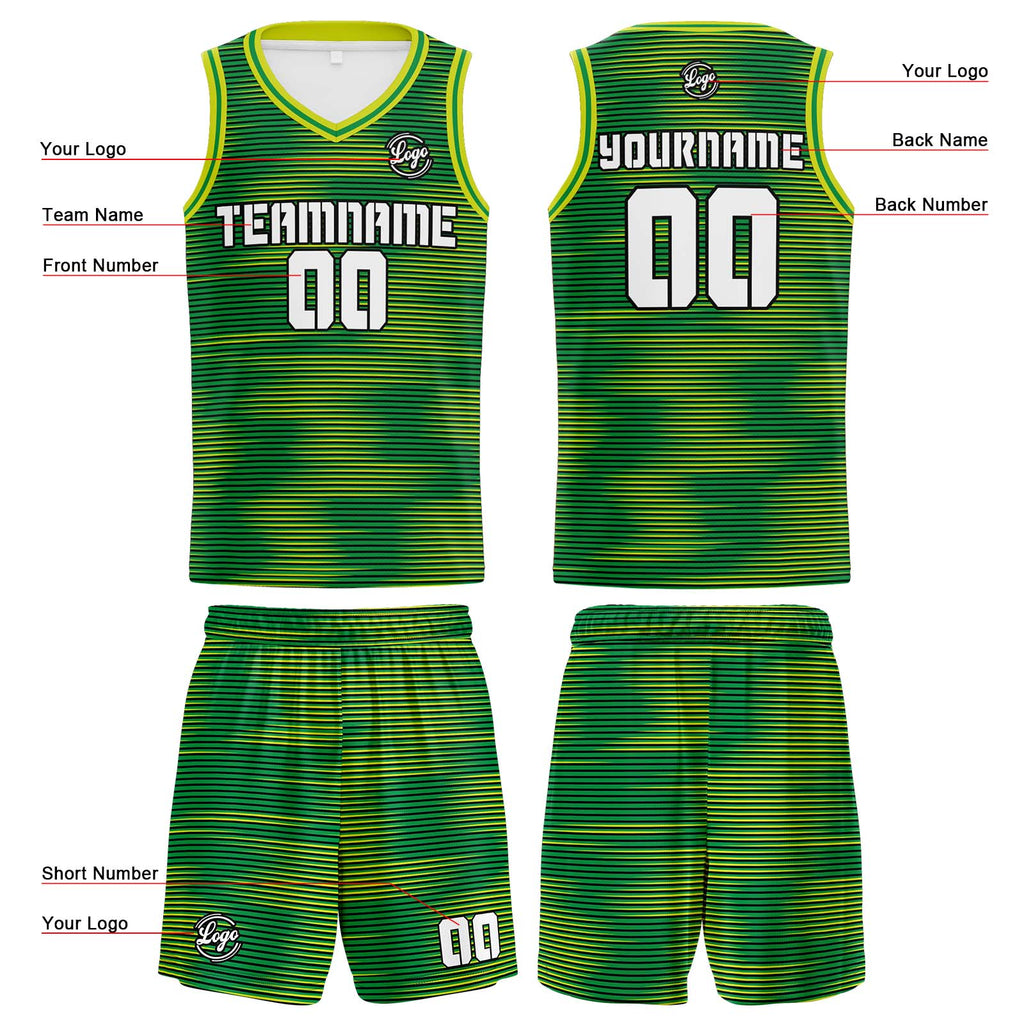 Custom Green Basketball Jersey Uniform Suit Printed Your Logo Name Number enthsush