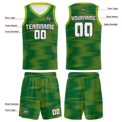 Custom Green Basketball Jersey Uniform Suit Printed Your Logo Name Number enthsush