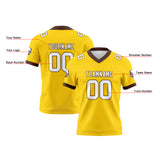 Custom Yellow Brown Football Jersey Personalized Football Shirts for Men Women  Printed Team Name Number Logo