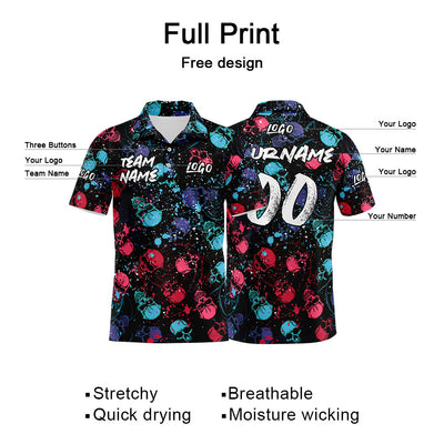 Custom Football Polo Shirts  Add Your Unique Logo/Name/Number Red&Blue enthsush