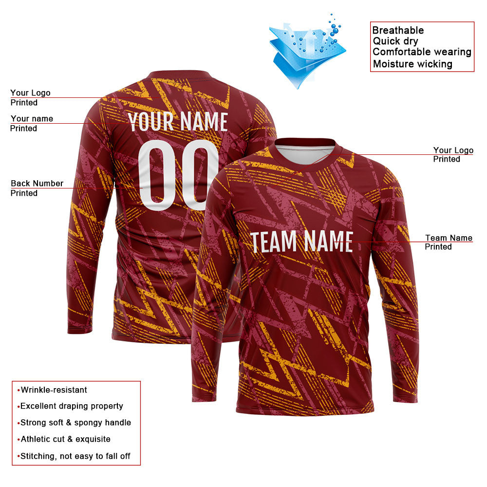 Custom Basketball Soccer Football Shooting Long T-Shirt for Adults and Kids Red enthsush