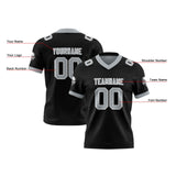 Custom Black Grey Reversible Gradient Football Jersey Personalized Football Shirts for Men Women  Printed Team Name Number Logo