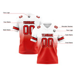 Custom White&Red Gradient Football Jersey Personalized Football Shirts for Men Women  Printed Team Name Number Logo