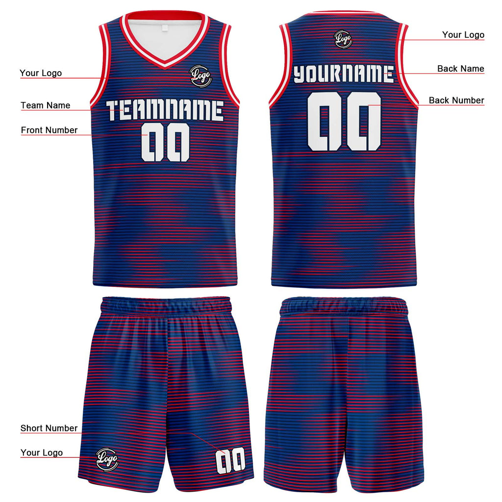 Custom Blue Red Basketball Jersey Uniform Suit Printed Your Logo Name Number enthsush