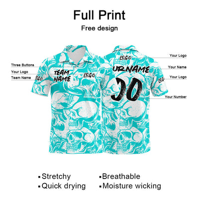 Custom Football Polo Shirts  Add Your Unique Logo/Name/Number Light Blue&White enthsush