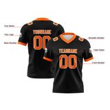 Custom Black Orange Football Jersey Personalized Football Shirts for Men Women  Printed Team Name Number Logo