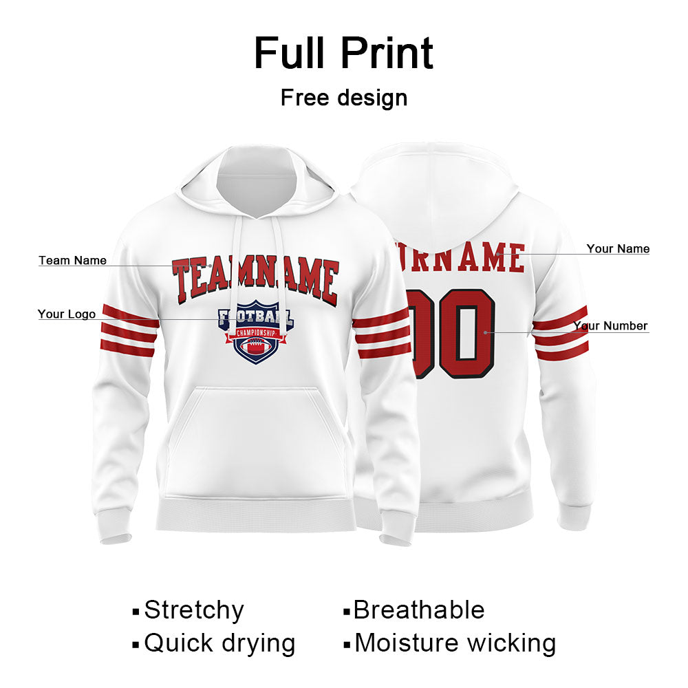 Custom Sweatshirt Hoodie For Man Woman Girl Boy Print Your Logo Name Number White enthsush