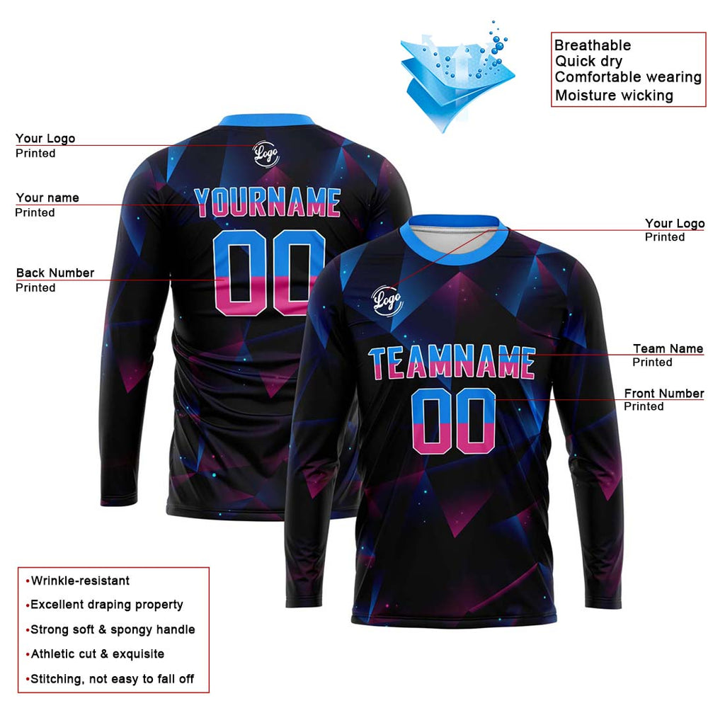 Custom Basketball Soccer Football Shooting Long T-Shirt for Adults and Kids Black enthsush