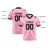 Custom Pink Black Football Jersey Personalized Football Shirts for Men Women  Printed Team Name Number Logo