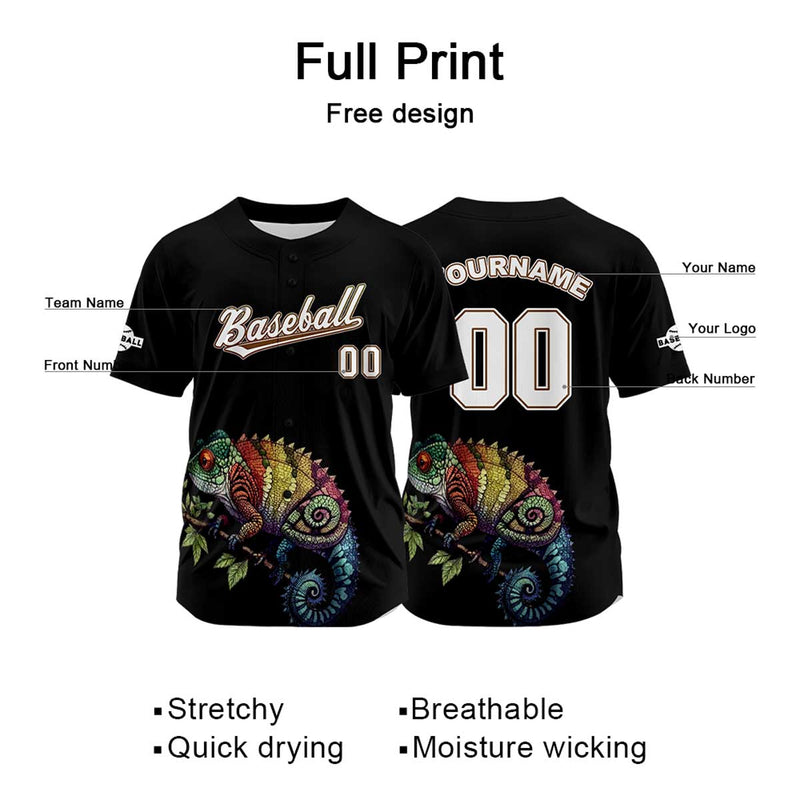 Custom Black Baseball Jersey Personalized Baseball Shirt for Men Women Kids Youth