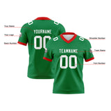 Custom Green White Football Jersey Personalized Football Shirts for Men Women  Printed Team Name Number Logo