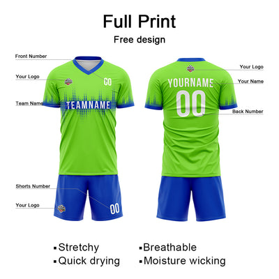 Custom Soccer Jerseys for Men Women Personalized Soccer Uniforms for Adult and Kid Green-Blue enthsush