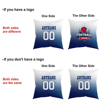 Custom Football Throw Pillow for Men Women Boy Gift Printed Your Personalized Name Number Royal&Gray&White enthsush