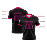 Custom Black Pink Football Jersey Personalized Football Shirts for Men Women  Printed Team Name Number Logo