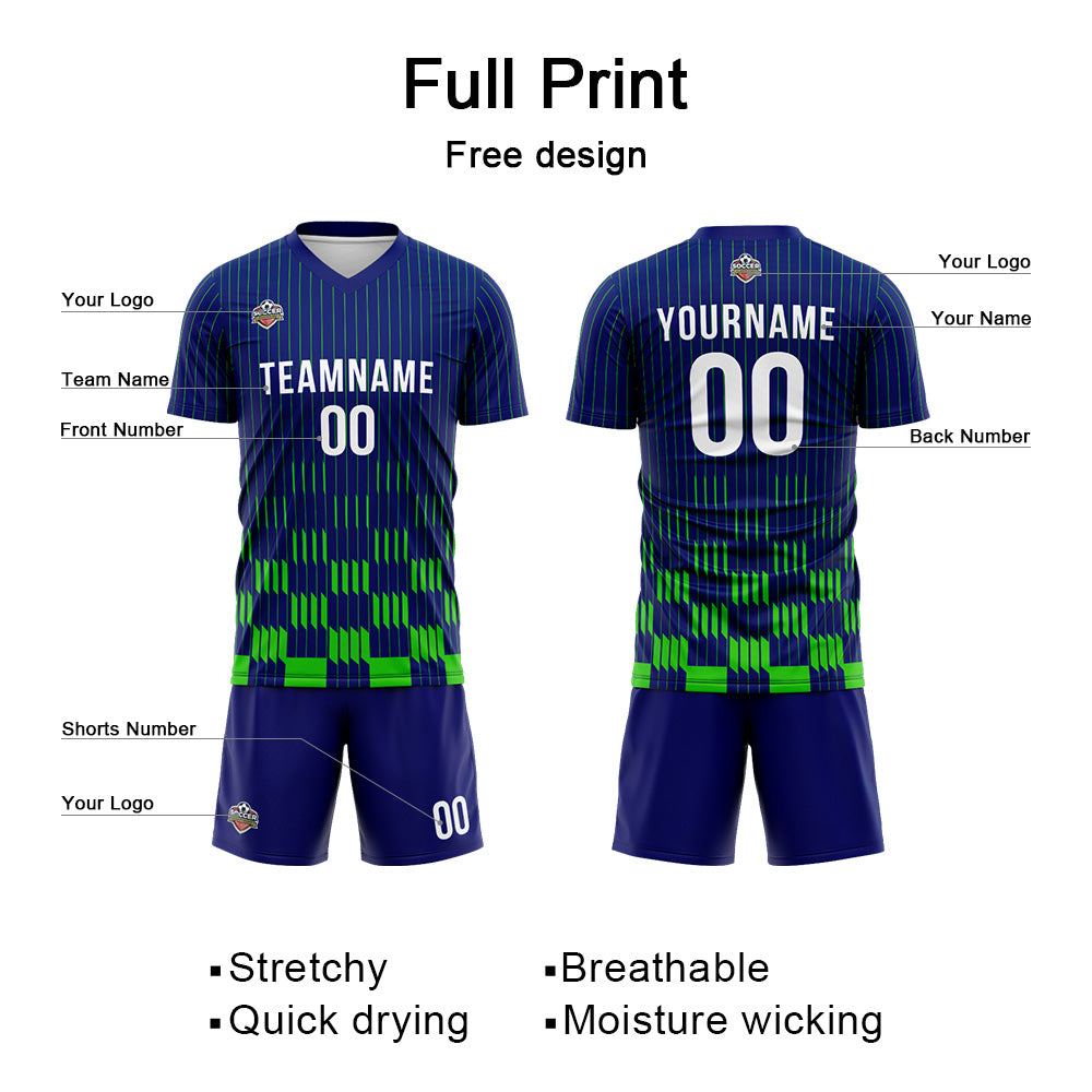 Custom Soccer Jerseys for Men Women Personalized Soccer Uniforms for Adult and Kid Royal-Green enthsush
