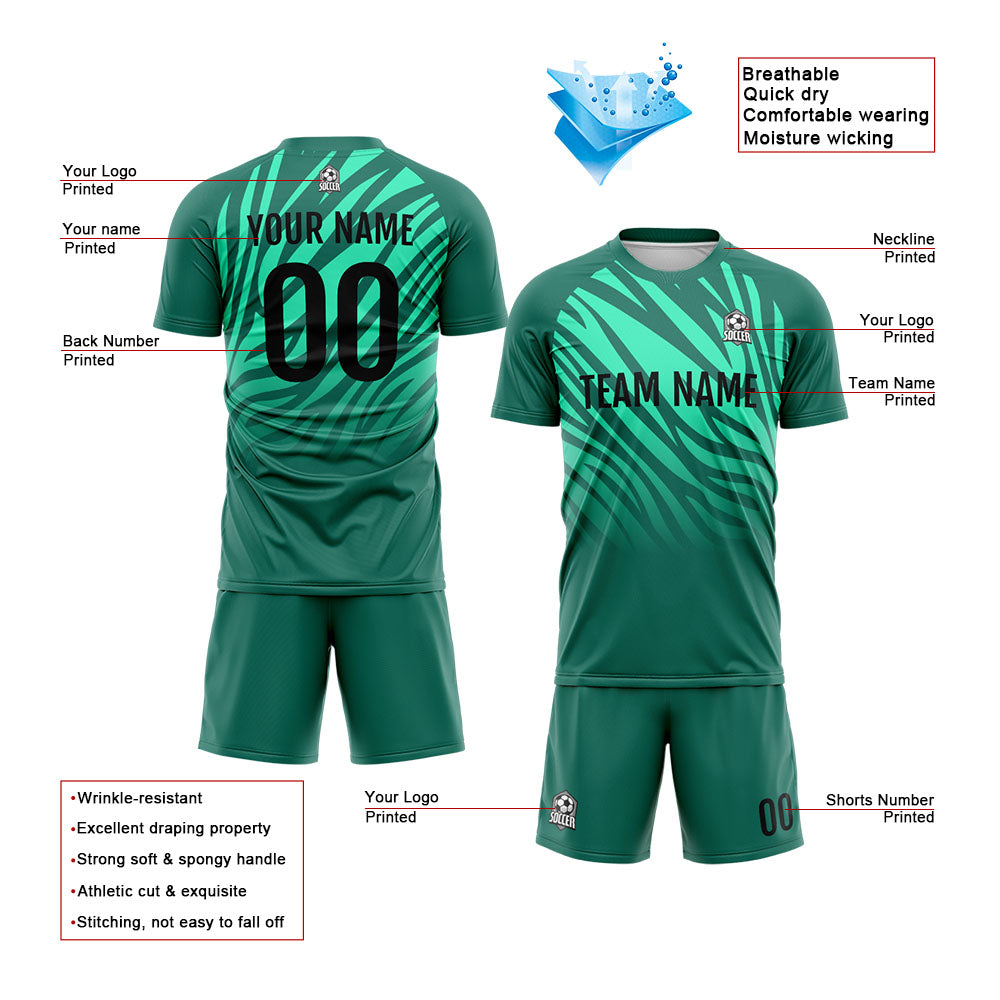 Custom Soccer Jerseys for Men Women Personalized Soccer Uniforms for Adult and Kid Green enthsush