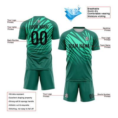 Custom Soccer Jerseys for Men Women Personalized Soccer Uniforms for Adult and Kid Green enthsush