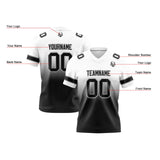 Custom White Black Reversible Gradient Football Jersey Personalized Football Shirts for Men Women  Printed Team Name Number Logo