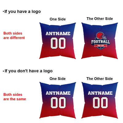Custom Football Throw Pillow for Men Women Boy Gift Printed Your Personalized Name Number Royal&Red&White enthsush