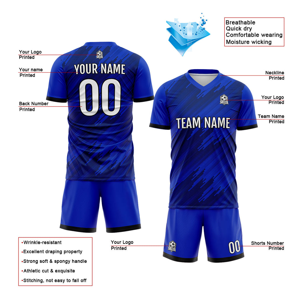 Custom Royal Soccer Jerseys for Men Women Personalized Soccer Uniforms for Adult and Kid enthsush