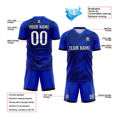 Custom Royal Soccer Jerseys for Men Women Personalized Soccer Uniforms for Adult and Kid enthsush