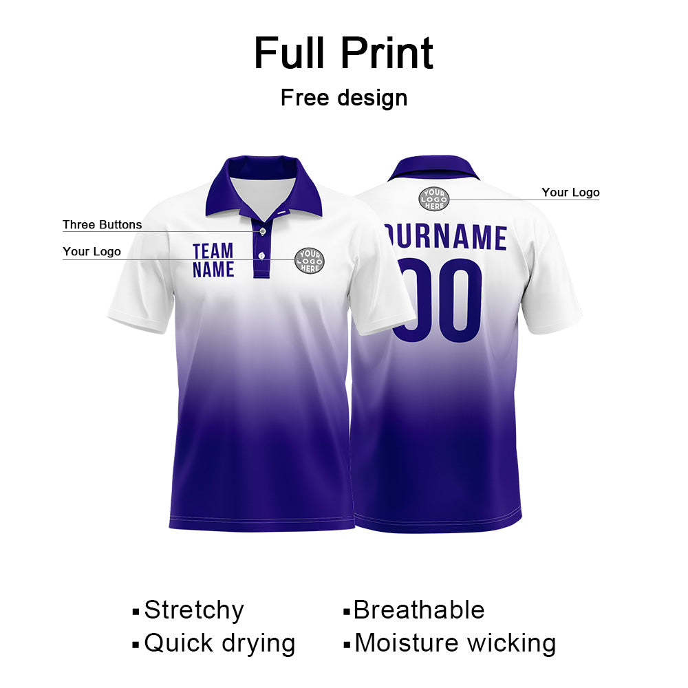 Custom Purple Football Polo Shirts Add Your Unique Logo/Name/Number enthsush