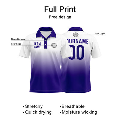 Custom Purple Football Polo Shirts Add Your Unique Logo/Name/Number enthsush