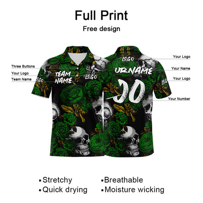 Custom Football Polo Shirts  Add Your Unique Logo/Name/Number Green&Yellow enthsush