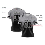 Custom Grey Black Reversible Gradient Football Jersey Personalized Football Shirts for Men Women  Printed Team Name Number Logo