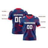 Custom Blue Red Reversible Gradient Football Jersey Personalized Football Shirts for Men Women  Printed Team Name Number Logo