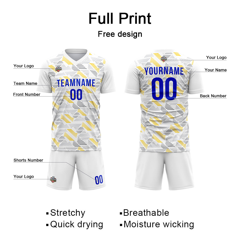 Custom Soccer Jerseys for Men Women Personalized Soccer Uniforms for Adult and Kid White enthsush