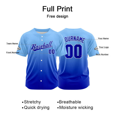 Custom Full Print Design Authentic Baseball Jersey blue gradient enthsush