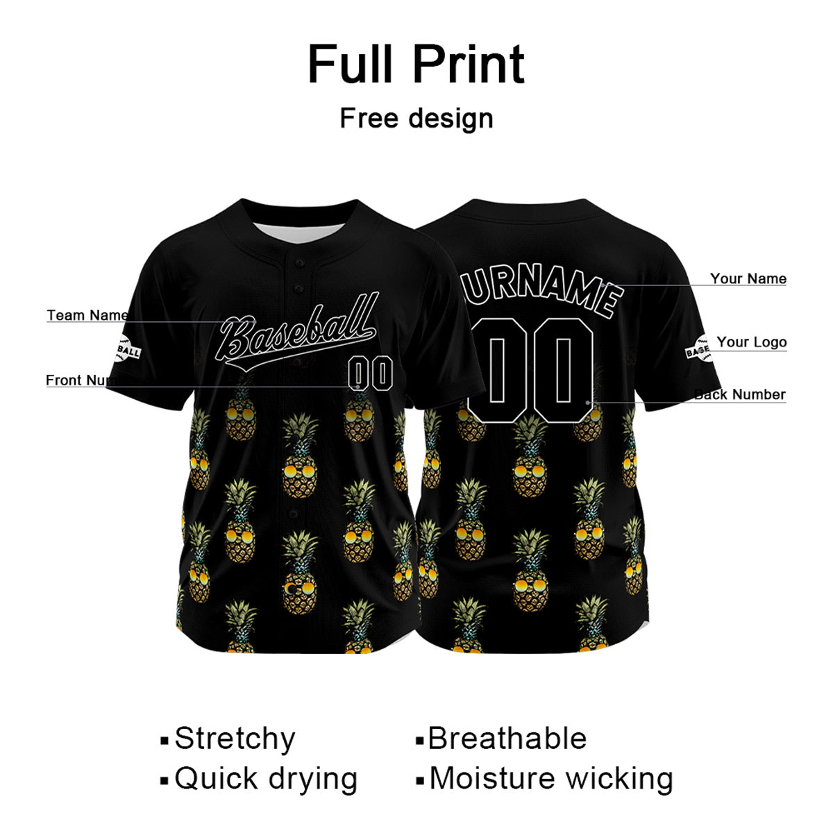 Custom Black Baseball Jersey Personalized Baseball Shirt for Men Women Kids Youth enthsush