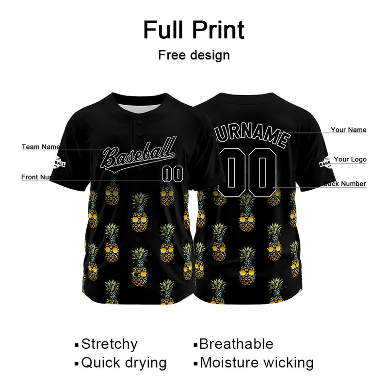 Custom Black Baseball Jersey Personalized Baseball Shirt for Men Women Kids Youth