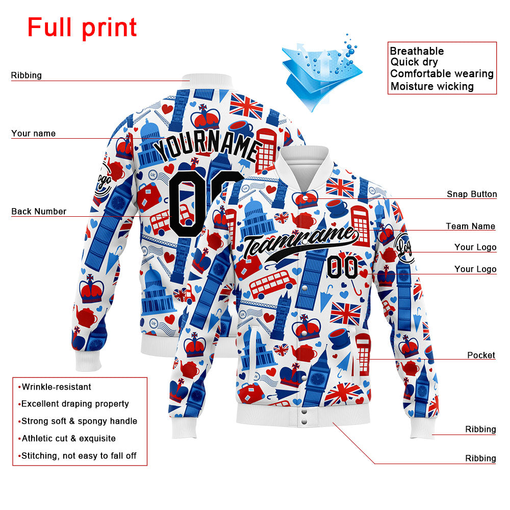 Personalized Custom Men's Jacket Customize Your Team Name, Logo, and Number enthsush