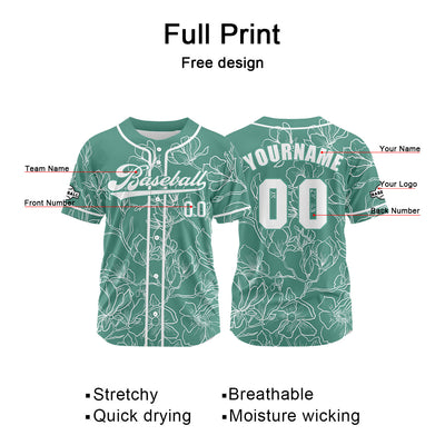 Custom Green Jersey Personalized Baseball Shirt for Men Women Kids Youth enthsush