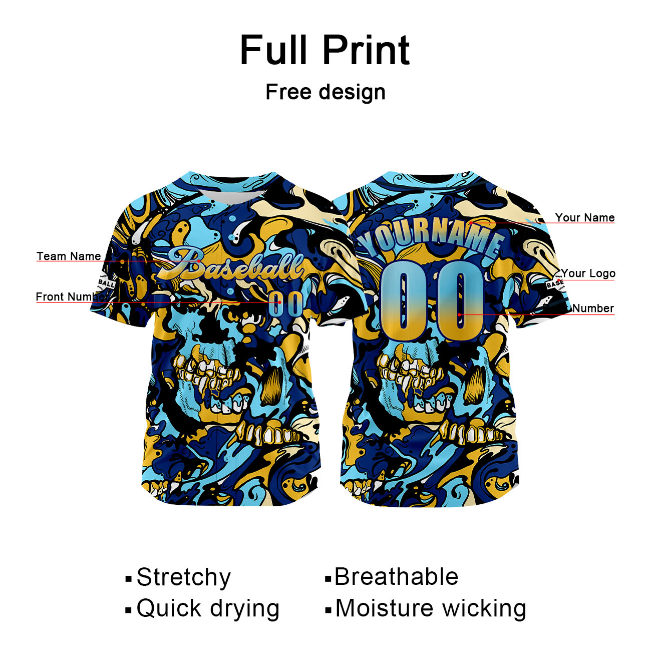 Custom Blue Orange Jersey Personalized Baseball Shirt for Men Women Kids Youth enthsush
