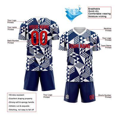 Custom Soccer Jerseys for Men Women Personalized Soccer Uniforms for Adult and Kid Light Navy-White enthsush