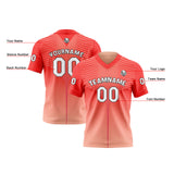 Custom Red Pink Reversible Football Jersey Personalized Gradient Football Shirts for Men Printed Team Name Number Logo