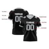 Custom Black Grey Football Jersey Personalized Football Shirts for Men Women  Printed Team Name Number Logo