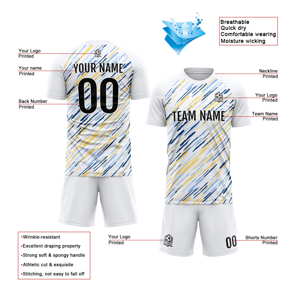 Custom Soccer Jerseys for Men Women Personalized Soccer Uniforms for Adult and Kid White&Black enthsush