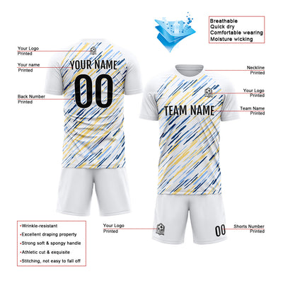 Custom Soccer Jerseys for Men Women Personalized Soccer Uniforms for Adult and Kid White&Black enthsush