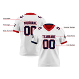 Custom White Red Navy Reversible Gradient Football Jersey Personalized Football Shirts for Men Women  Printed Team Name Number Logo