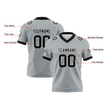 Custom Grey Black Football Jersey Personalized Football Shirts for Men Women  Printed Team Name Number Logo