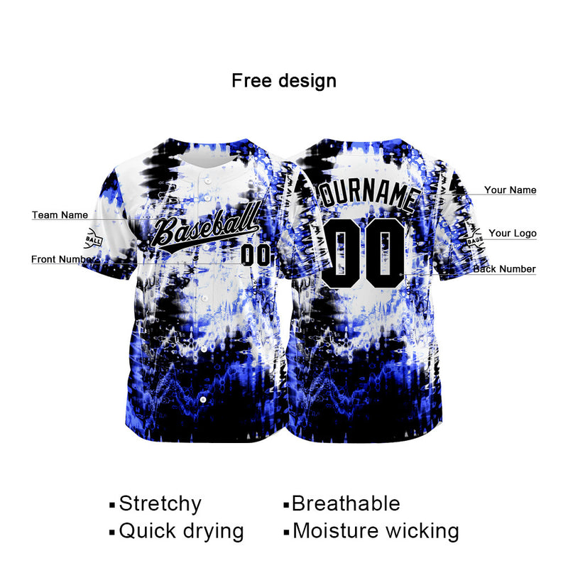 Custom Full Print Design Authentic Baseball Jersey navy-white