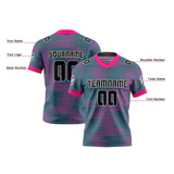 Custom Rose Red Gray Reversible Gradient Football Jersey Personalized Football Shirts for Men Women  Printed Team Name Number Logo