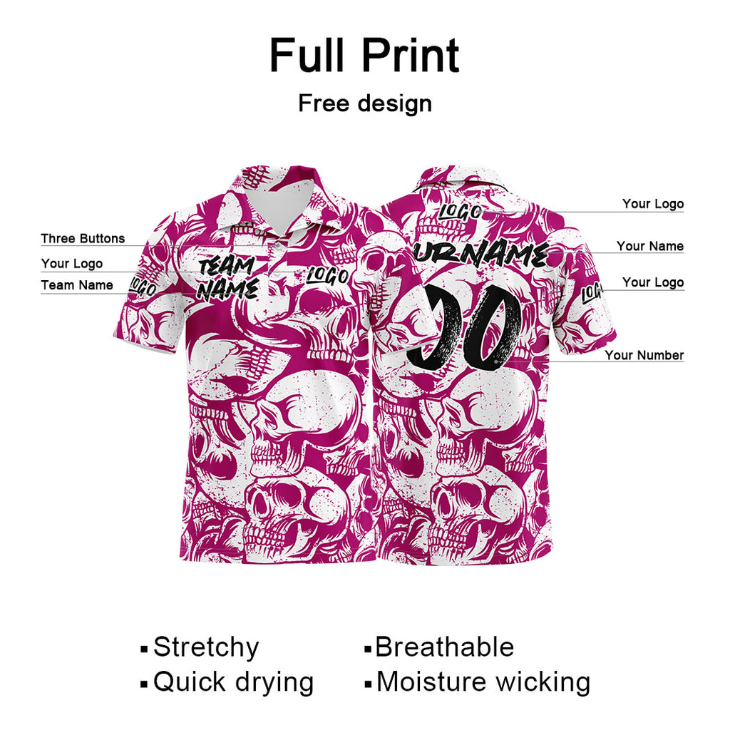 Custom Football Polo Shirts  Add Your Unique Logo/Name/Number Red Violet&White enthsush