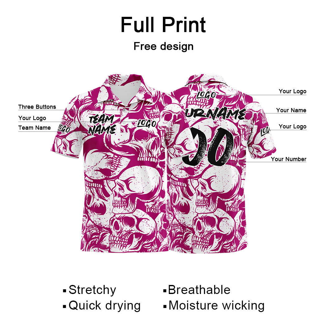Custom Football Polo Shirts  Add Your Unique Logo/Name/Number Red Violet&White enthsush